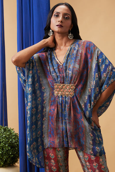 Sougat Paul Adah Embroidered Kaftan Set indian designer wear online shopping melange singapore