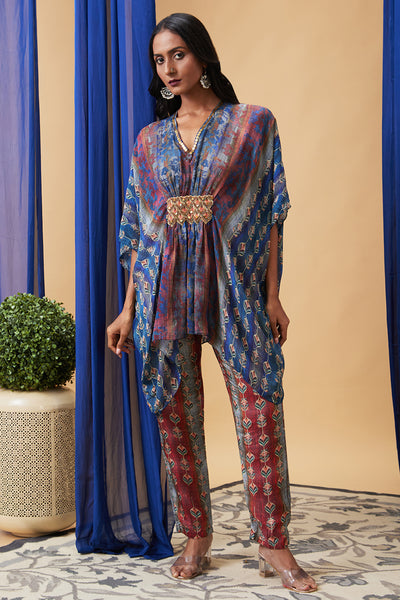 Sougat Paul Adah Embroidered Kaftan Set indian designer wear online shopping melange singapore