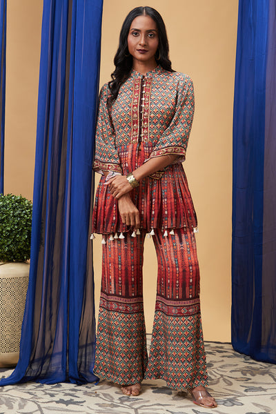 Sougat Paul Adah Embroidered Kurta Set indian designer wear online shopping melange singapore