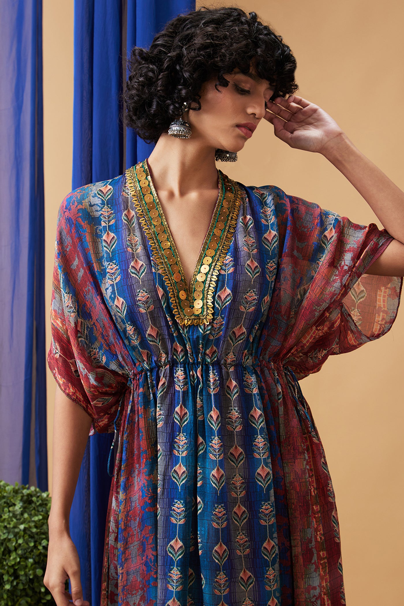 Sougat Paul Adah Embroidered Maxi Dress indian designer wear online shopping melange singapore