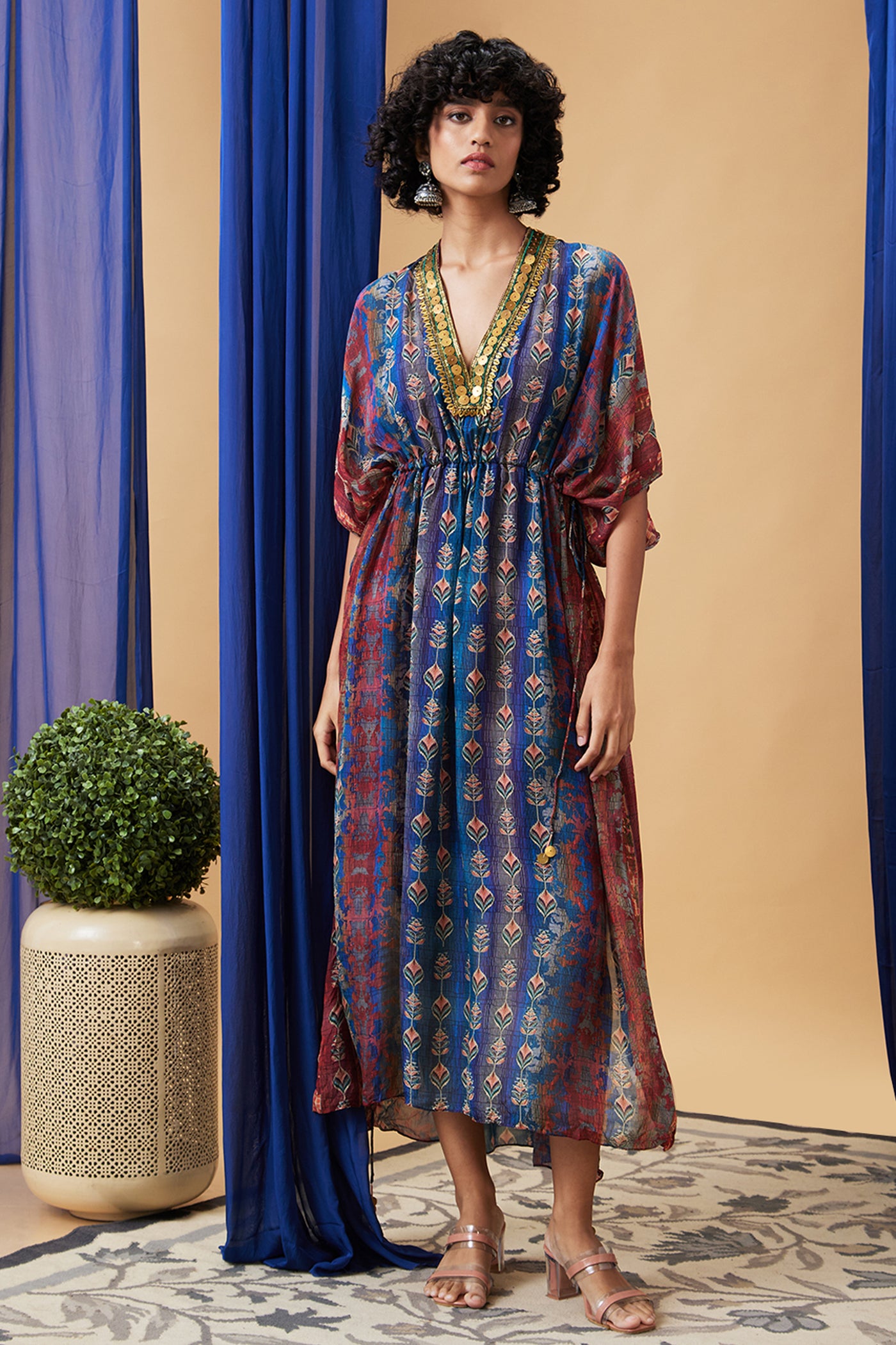 Sougat Paul Adah Embroidered Maxi Dress indian designer wear online shopping melange singapore