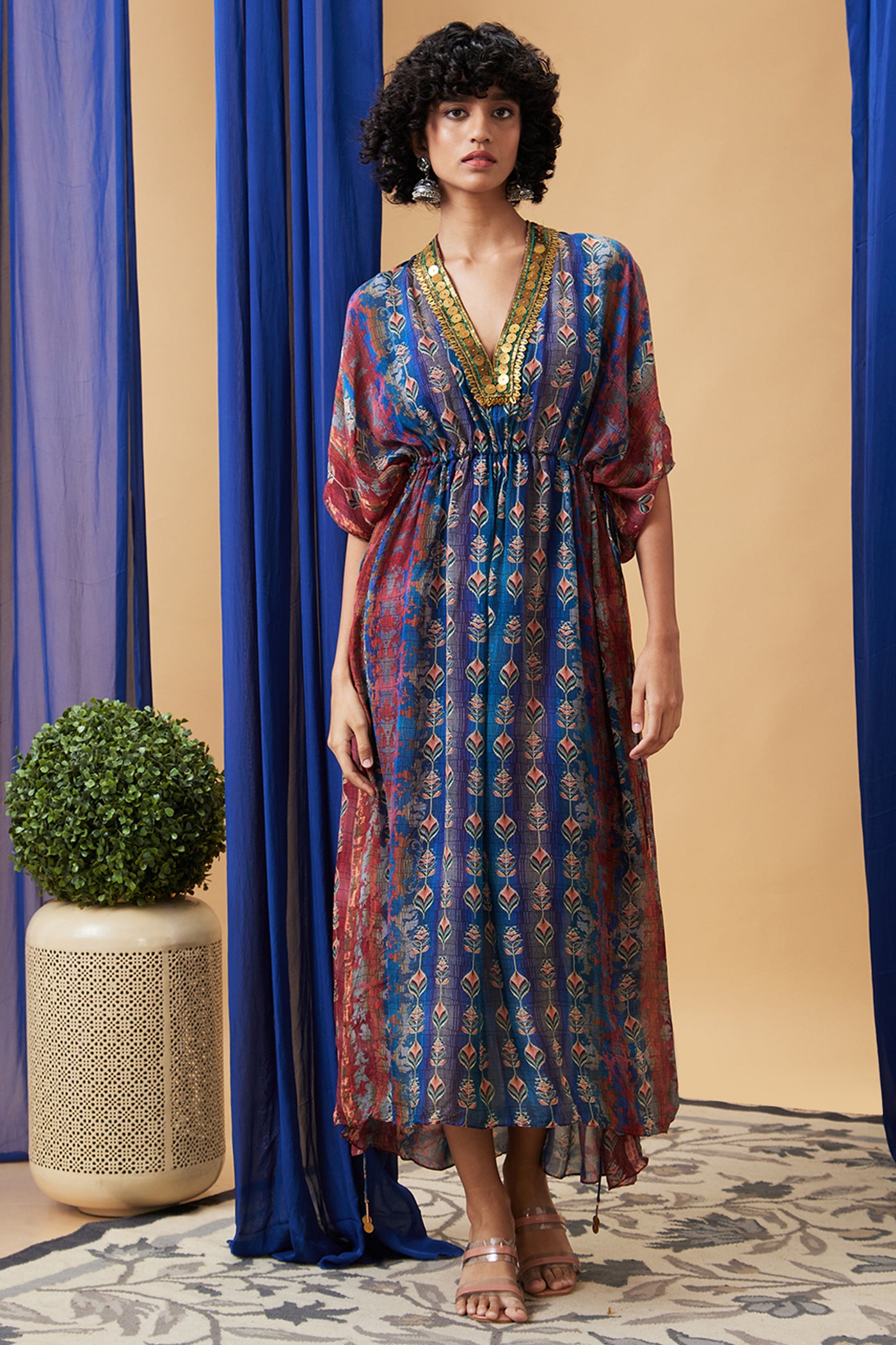 Sougat Paul Adah Embroidered Maxi Dress indian designer wear online shopping melange singapore