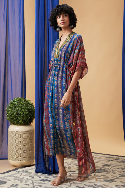 Sougat Paul Adah Embroidered Maxi Dress indian designer wear online shopping melange singapore