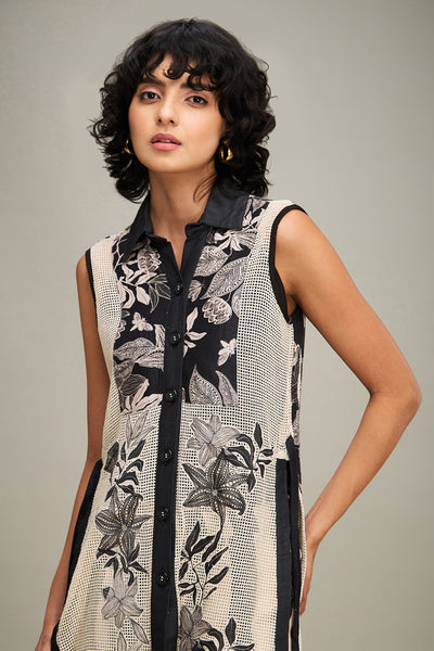 Sougat Paul Ahyana Applique Kurta Set indian designer wear online shopping melange singapore