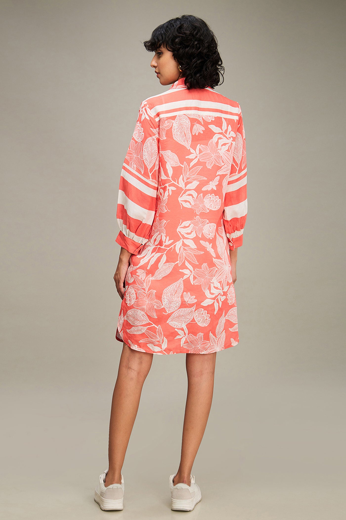 Sougat Paul Ahyana Applique Shirt Dress Pink indian designer wear online shopping melange singapore