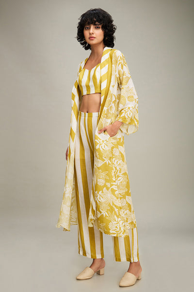 Sougat Paul Ahyana Printed Co Ord Set With Jacket indian designer wear online shopping melange singapore