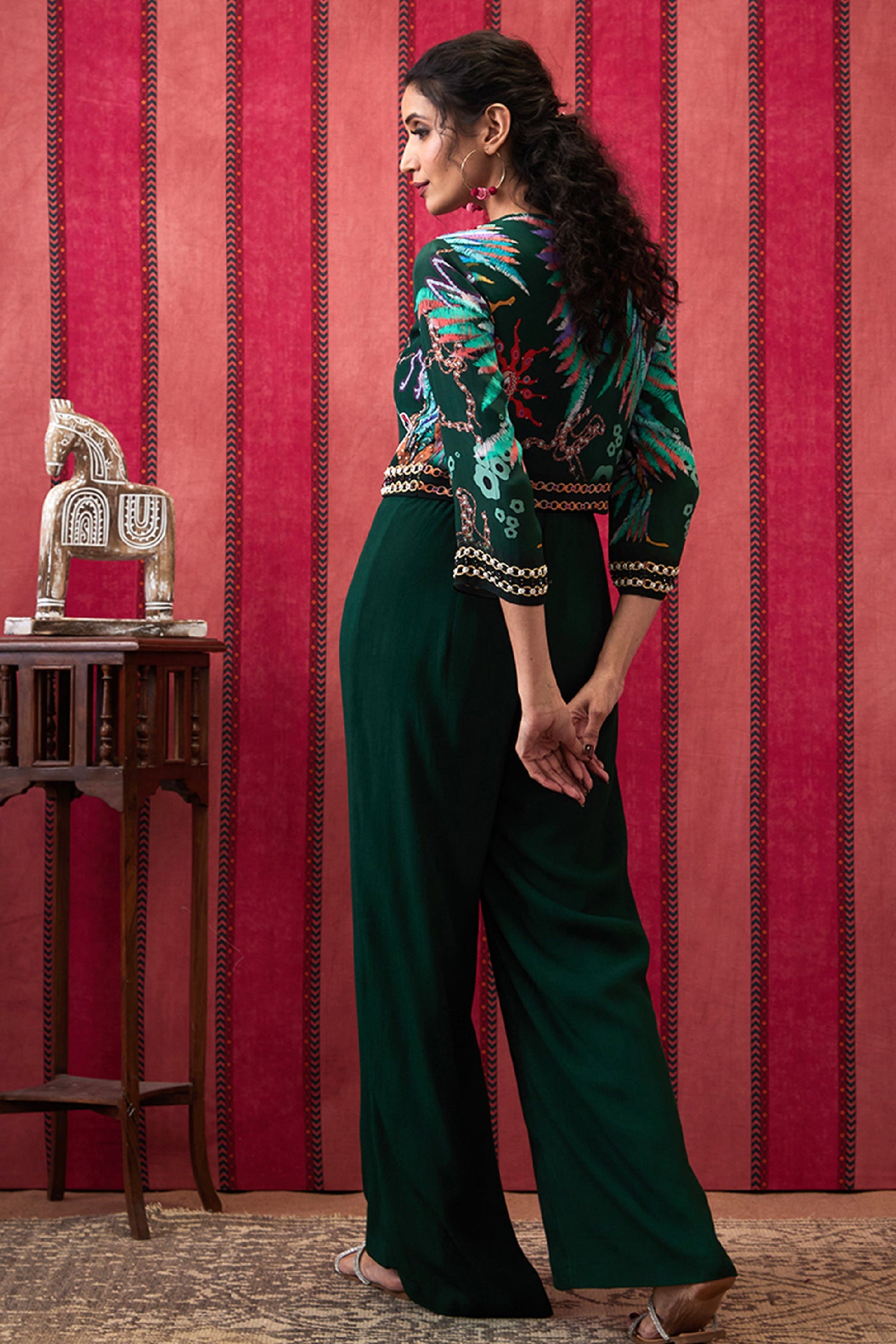 Sougat Paul Aisha Jumpsuit With Embroidered Jacket indian designer wear online shopping melange singapore