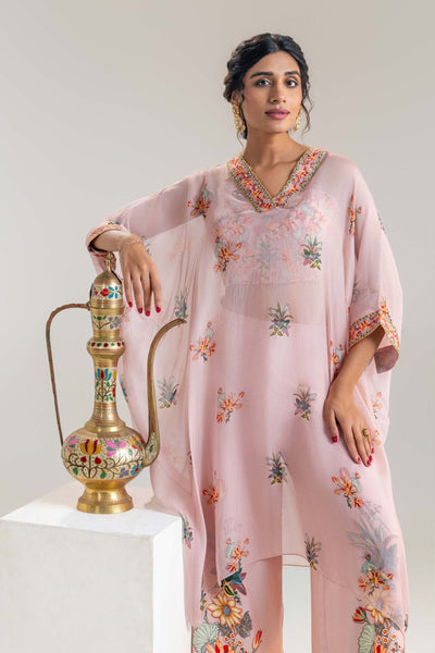 Sougat Paul Arani Embroidered Kaftan Set indian designer wear online shopping melange singapore