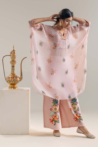 Sougat Paul Arani Embroidered Kaftan Set indian designer wear online shopping melange singapore