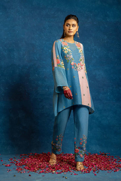 Sougat Paul Baghira Appiqued Kurta Set indian designer wear online shopping melange singapore 