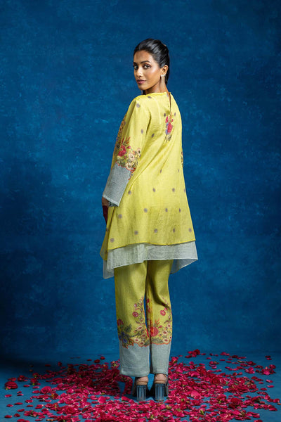Sougat Paul Baghira Appiqued Layered Kurta Set indian designer wear online shopping melange singapore 
