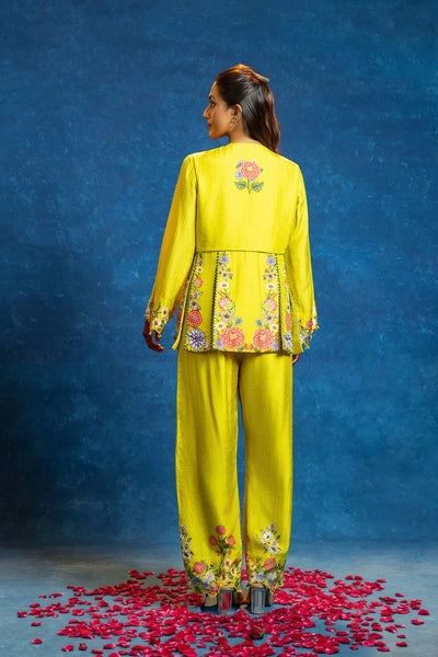 Sougat Paul Baghira Embellished Panelled Pant Set indian designer wear online shopping melange singapore 