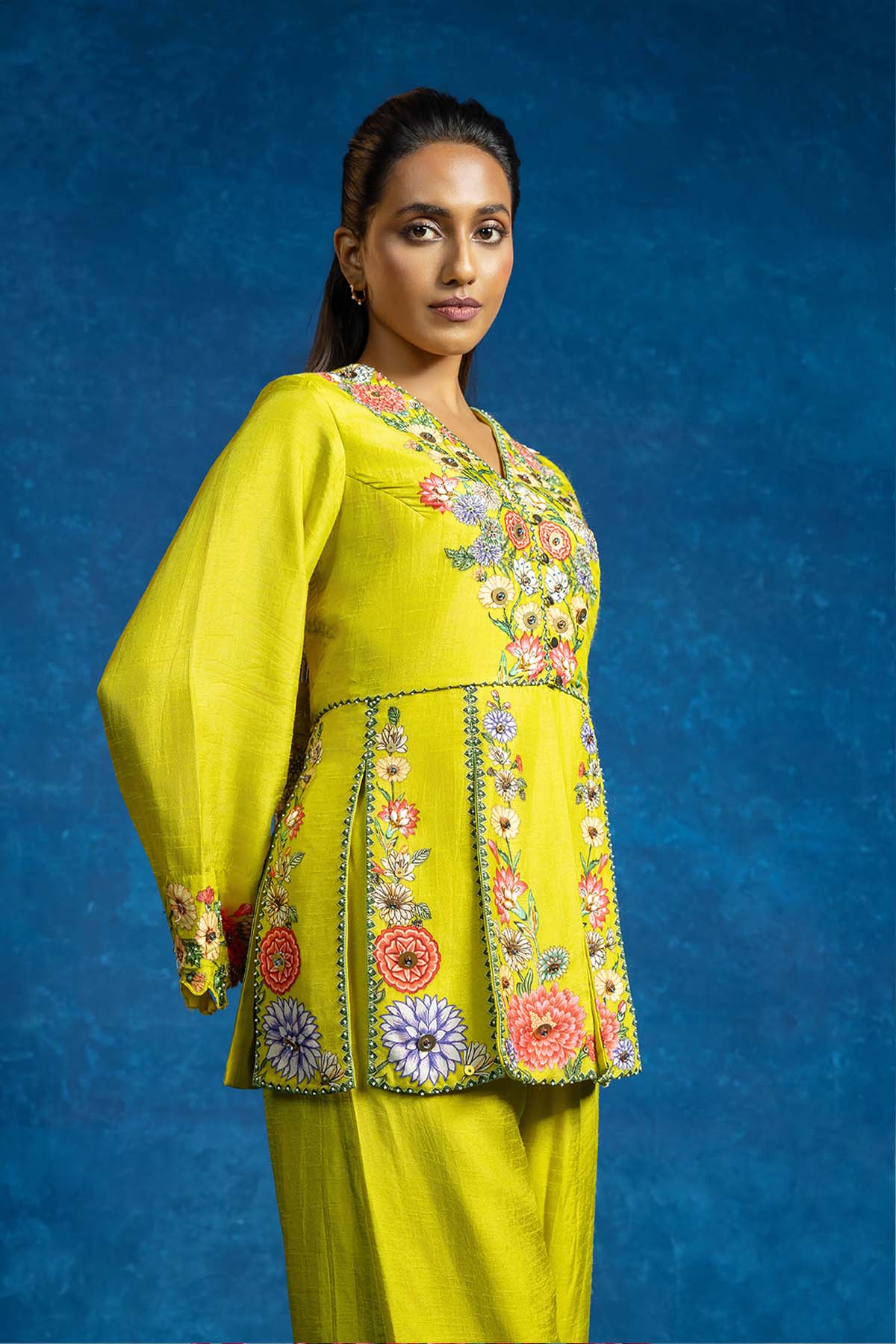 Sougat Paul Baghira Embellished Panelled Pant Set indian designer wear online shopping melange singapore 
