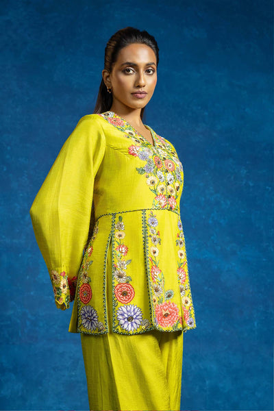 Sougat Paul Baghira Embellished Panelled Pant Set indian designer wear online shopping melange singapore 