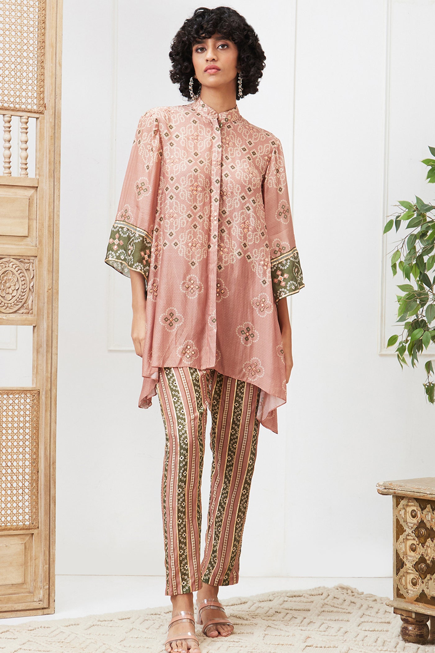 Sougat Paul Bandej Printed Co-ord Set indian designer wear online shopping melange singapore