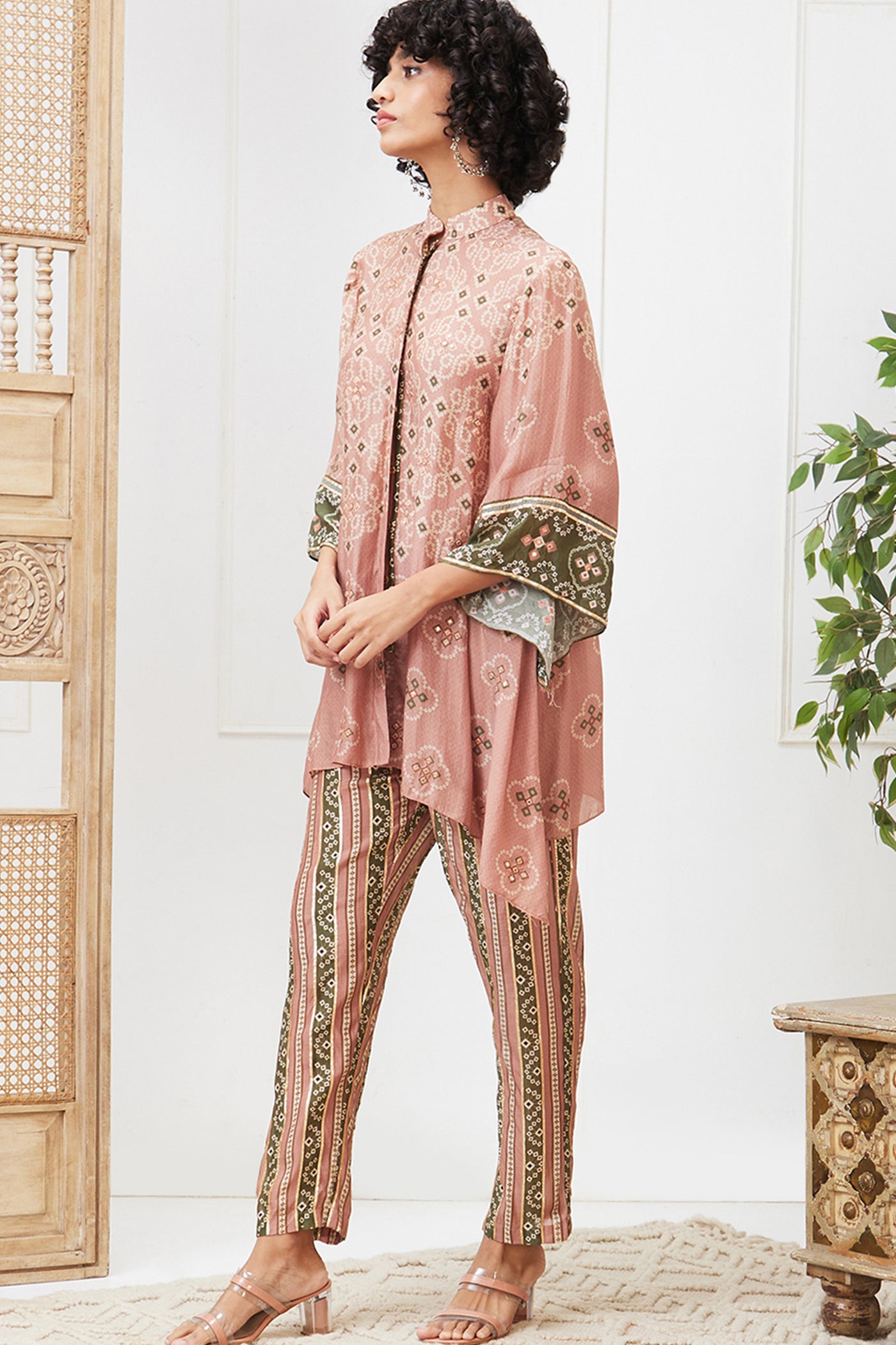 Sougat Paul Bandej Printed Co-ord Set indian designer wear online shopping melange singapore