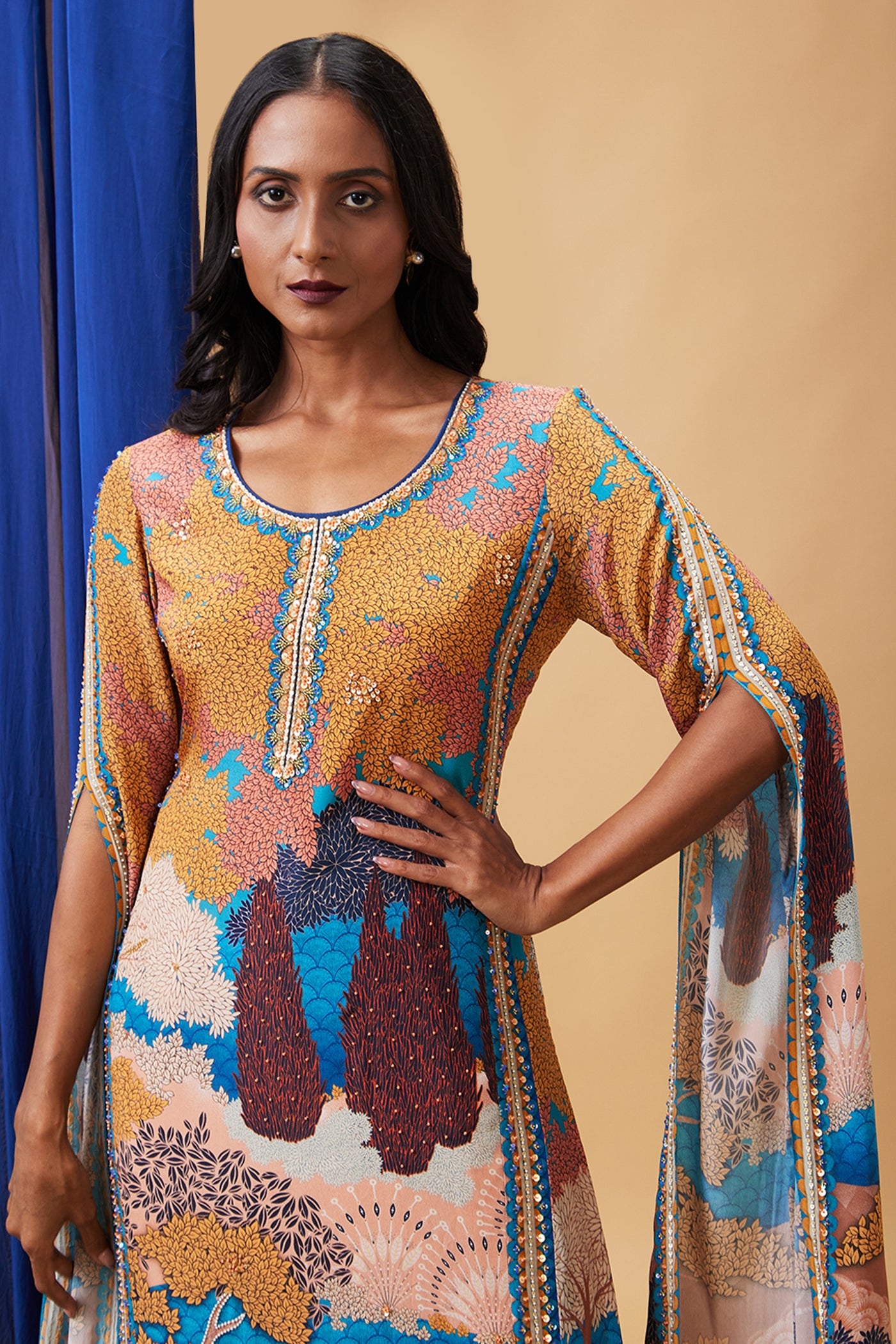 Sougat Paul Benazir Embroidered Kurta Set indian designer wear online shopping melange singapore