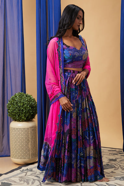 Sougat Paul Benazir Embroidered Lehenga Set indian designer wear online shopping melange singapore