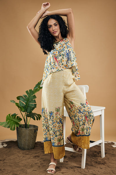 Sougat Paul Bird And Tile Printed Co-Ord Set indian designer wear online shopping melange singapore