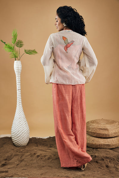 Sougat Paul Conversational Patchwork Top And Pants indian designer wear online shopping melange singapore