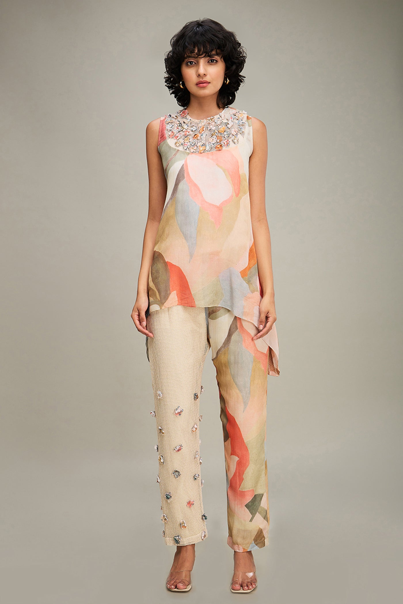 Sougat Paul Conversational Printed Co-ord Set indian designer wear online shopping melange singapore