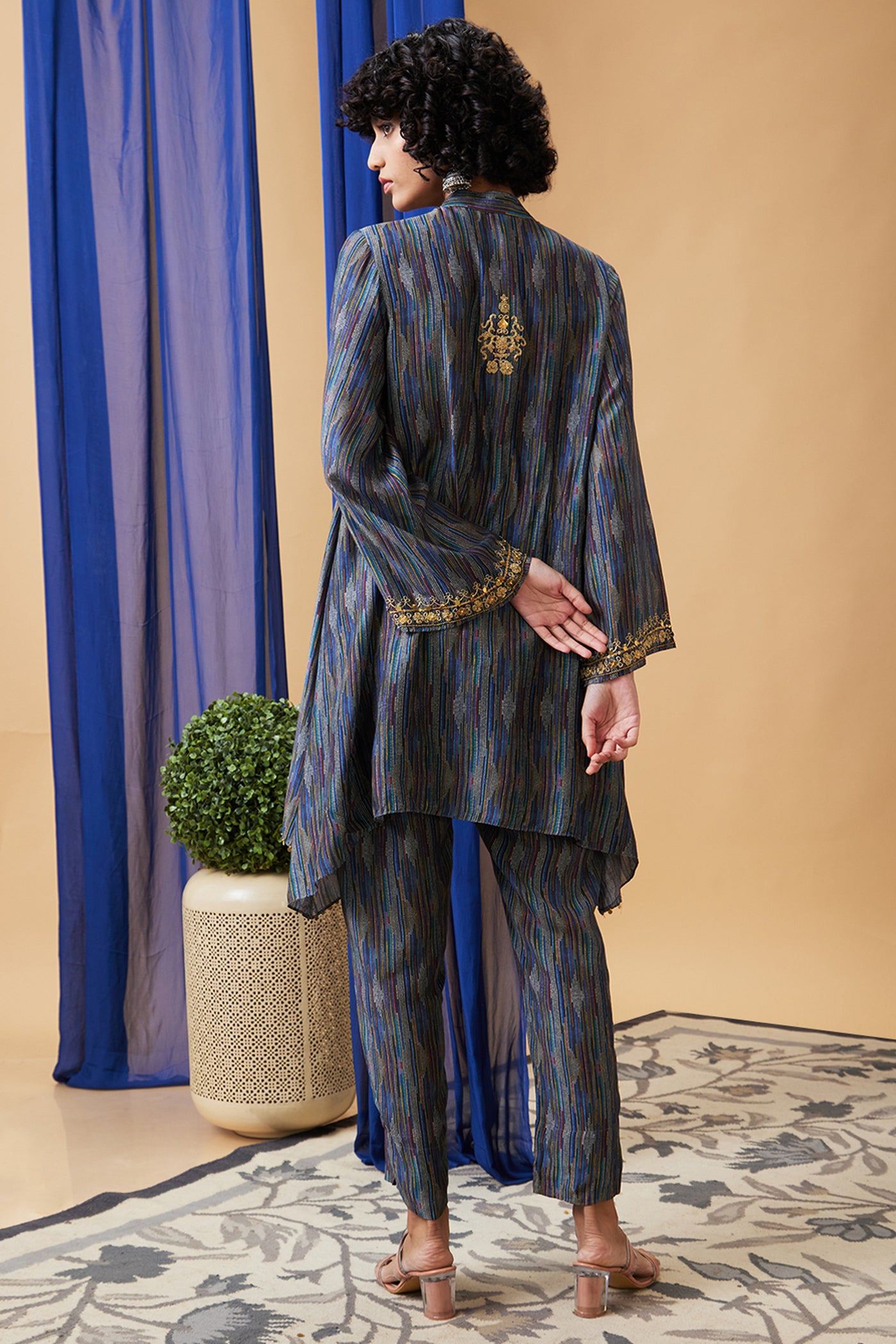 Sougat Paul Elara Embroidered Kurta Set indian designer wear online shopping melange singapore