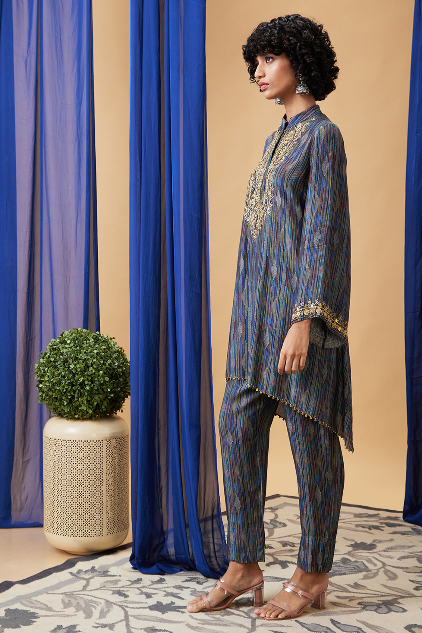 Sougat Paul Elara Embroidered Kurta Set indian designer wear online shopping melange singapore