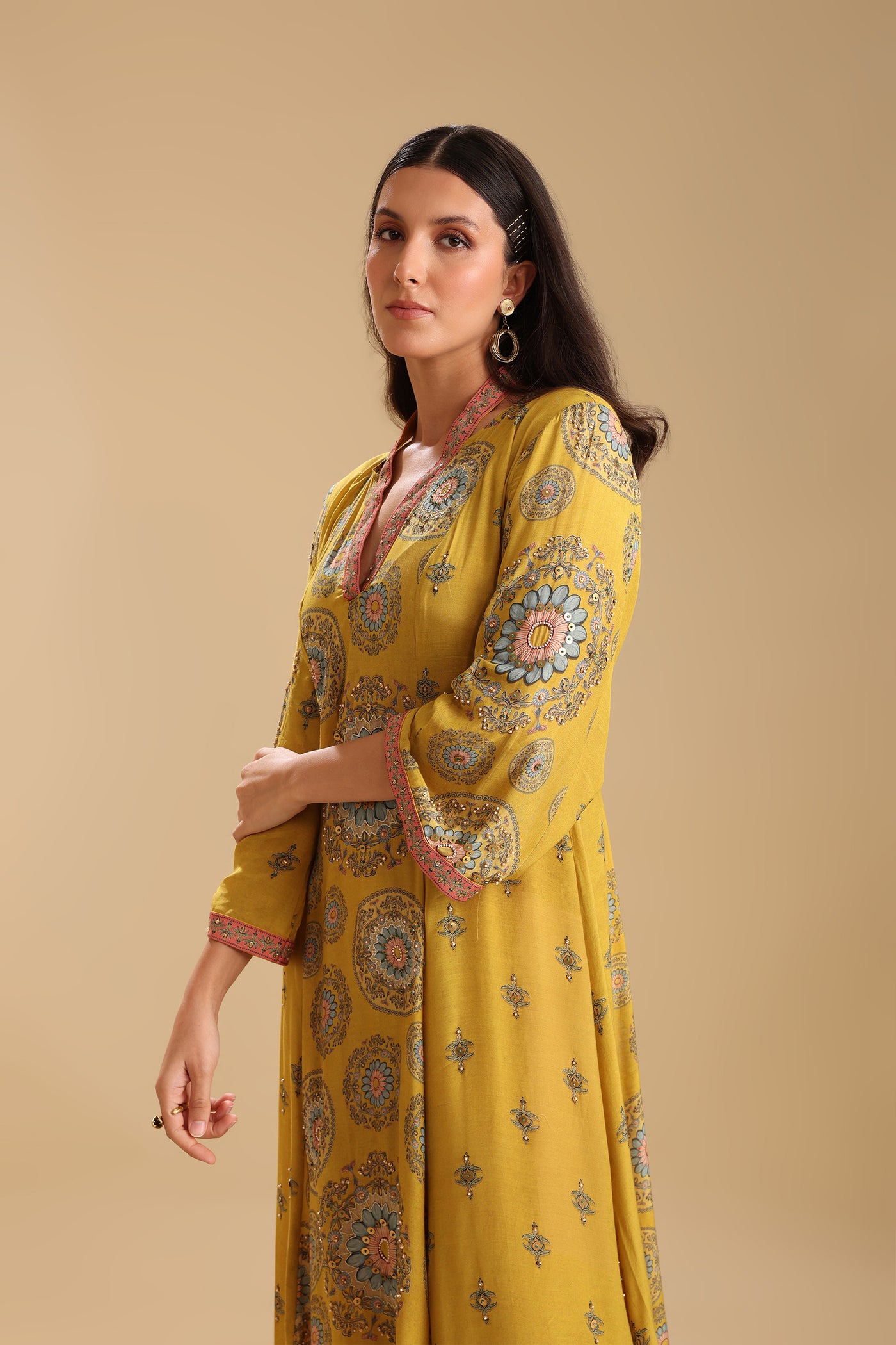 Sougat Paul Eraya Embellished V-neck Dress indian designer wear online shopping melange singapore