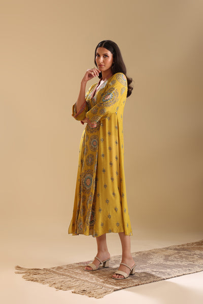 Sougat Paul Eraya Embellished V-neck Dress indian designer wear online shopping melange singapore
