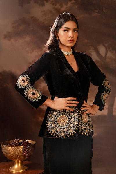 Sougat Paul Eraya Embroidered Blazer Set indian designer wear online shopping melange singapore