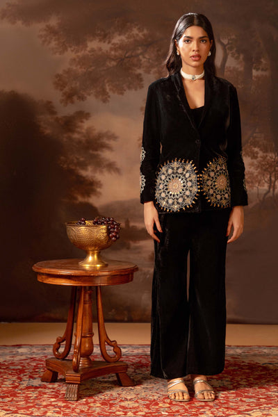 Sougat Paul Eraya Embroidered Blazer Set indian designer wear online shopping melange singapore