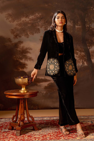 Sougat Paul Eraya Embroidered Blazer Set indian designer wear online shopping melange singapore