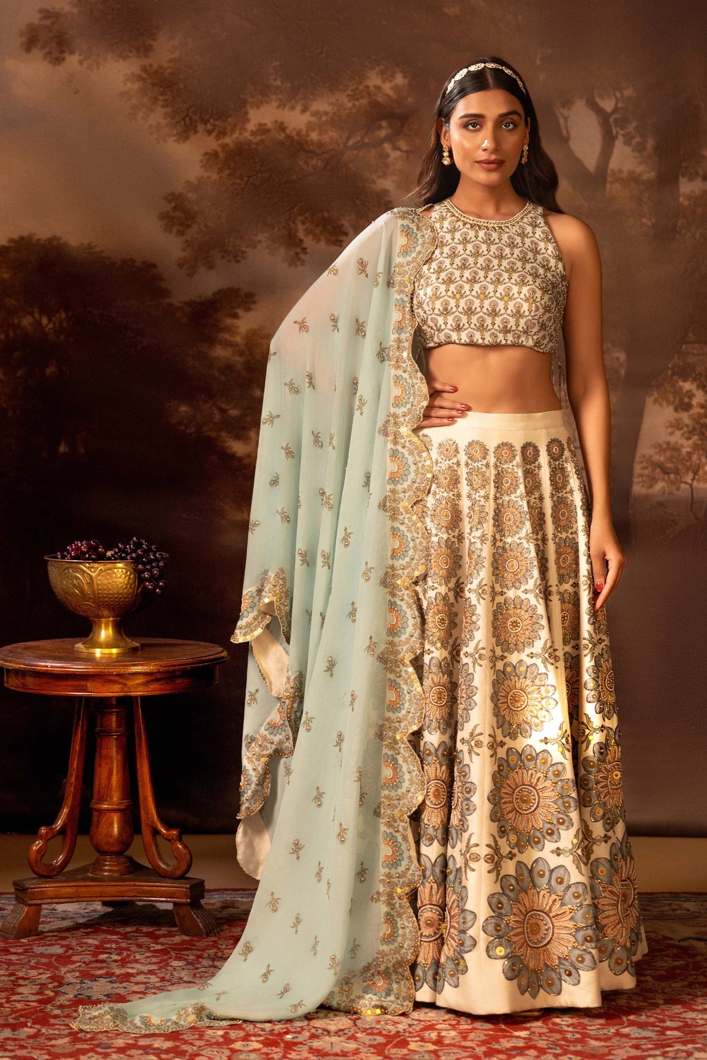 Sougat Paul Eraya Embroidered Lehengha Set indian designer wear online shopping melange singapore
