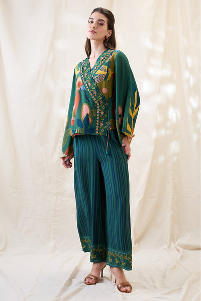 Sougat Paul Flora Embellished Angarkha Set indian designer wear online shopping melange singapore 