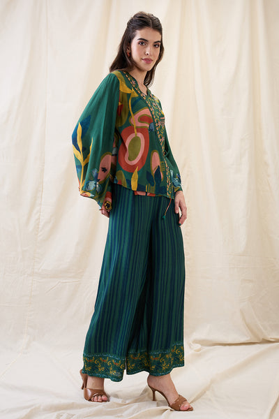 Sougat Paul Flora Embellished Angarkha Set indian designer wear online shopping melange singapore 