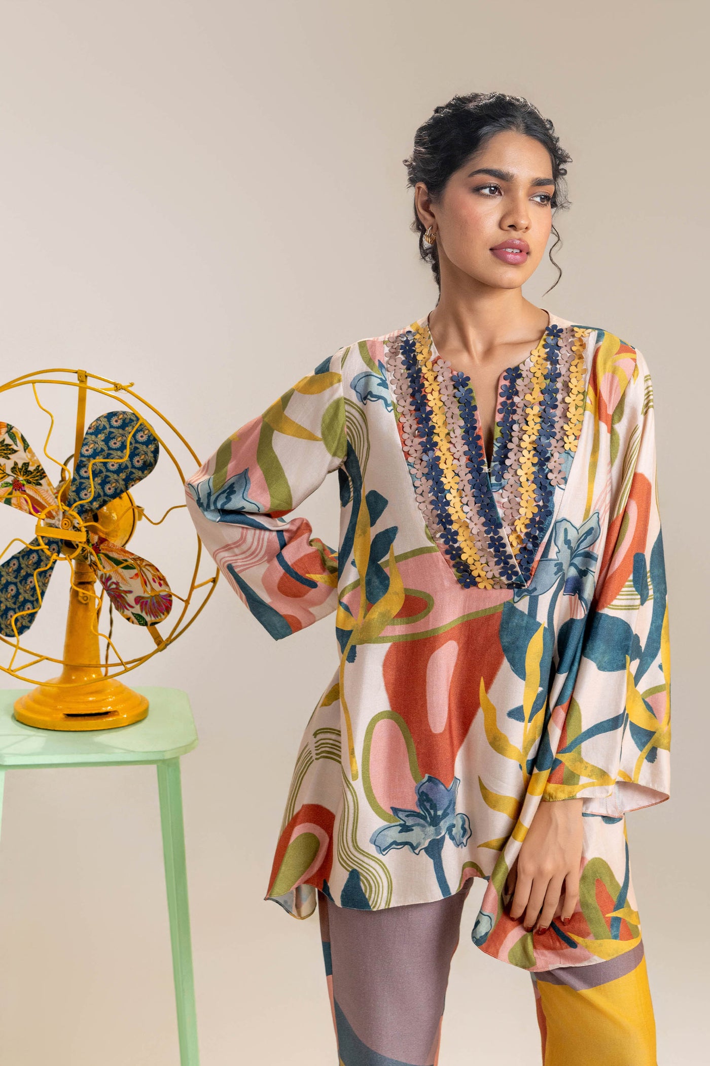 Sougat Paul Flora Embellished Co-ord Set indian designer wear online shopping melange singapore