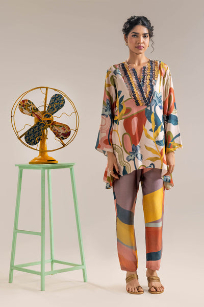 Sougat Paul Flora Embellished Co-ord Set indian designer wear online shopping melange singapore
