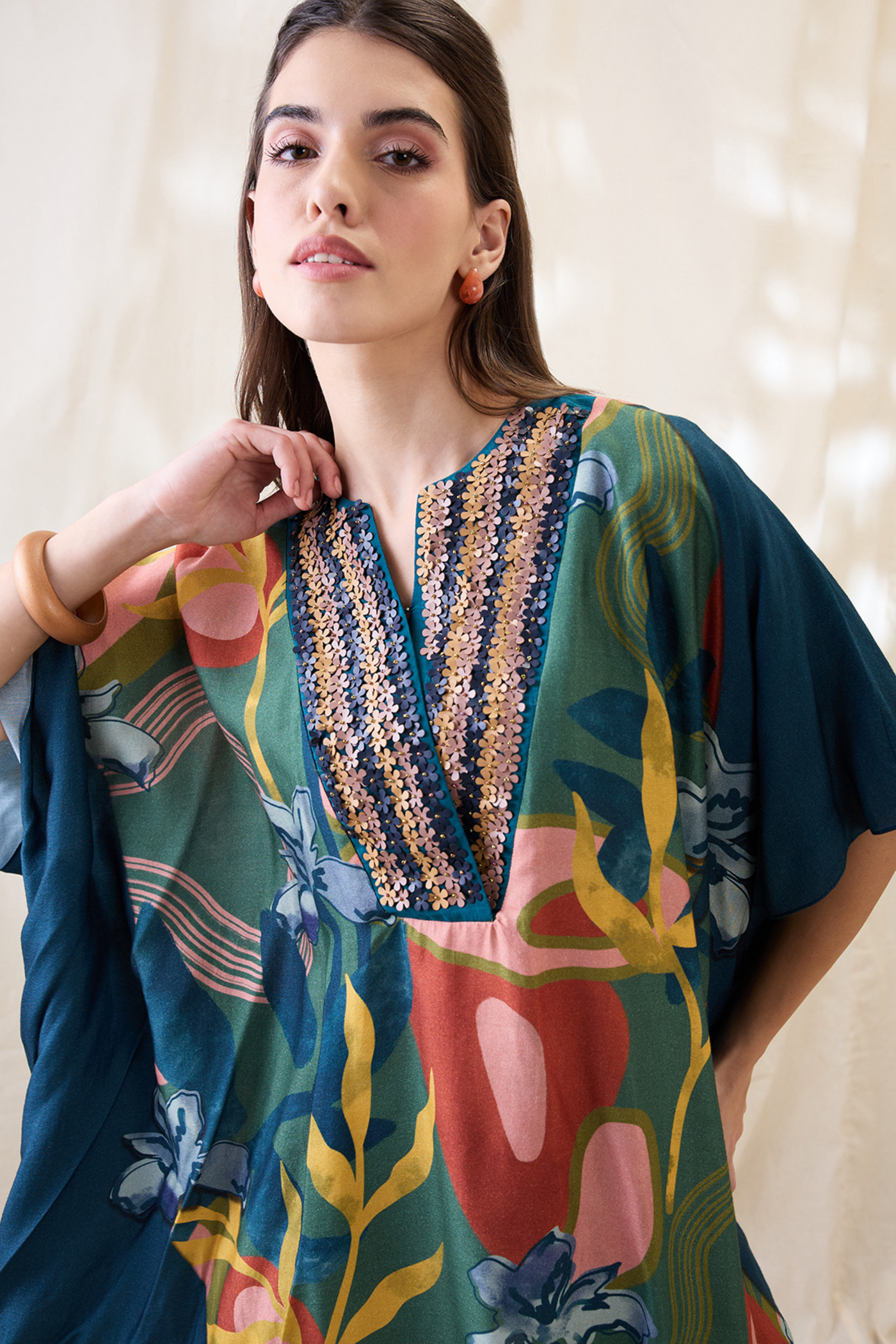 Sougat Paul Flora Embellished Co-ord Set Indian designer wear online shopping melange singapore