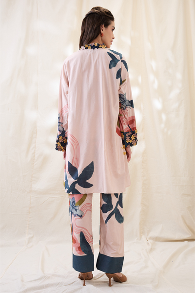Sougat Paul Flora Embellished Kurta Set Indian designer wear online shopping melange singapore