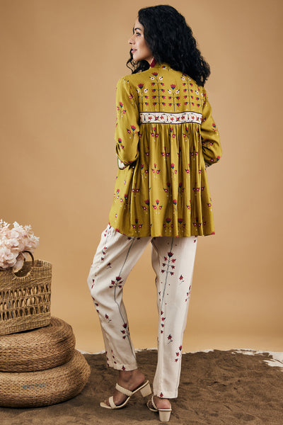 Sougat Paul Floral Printed Co-ord Set indian designer wear online shopping melange singapore