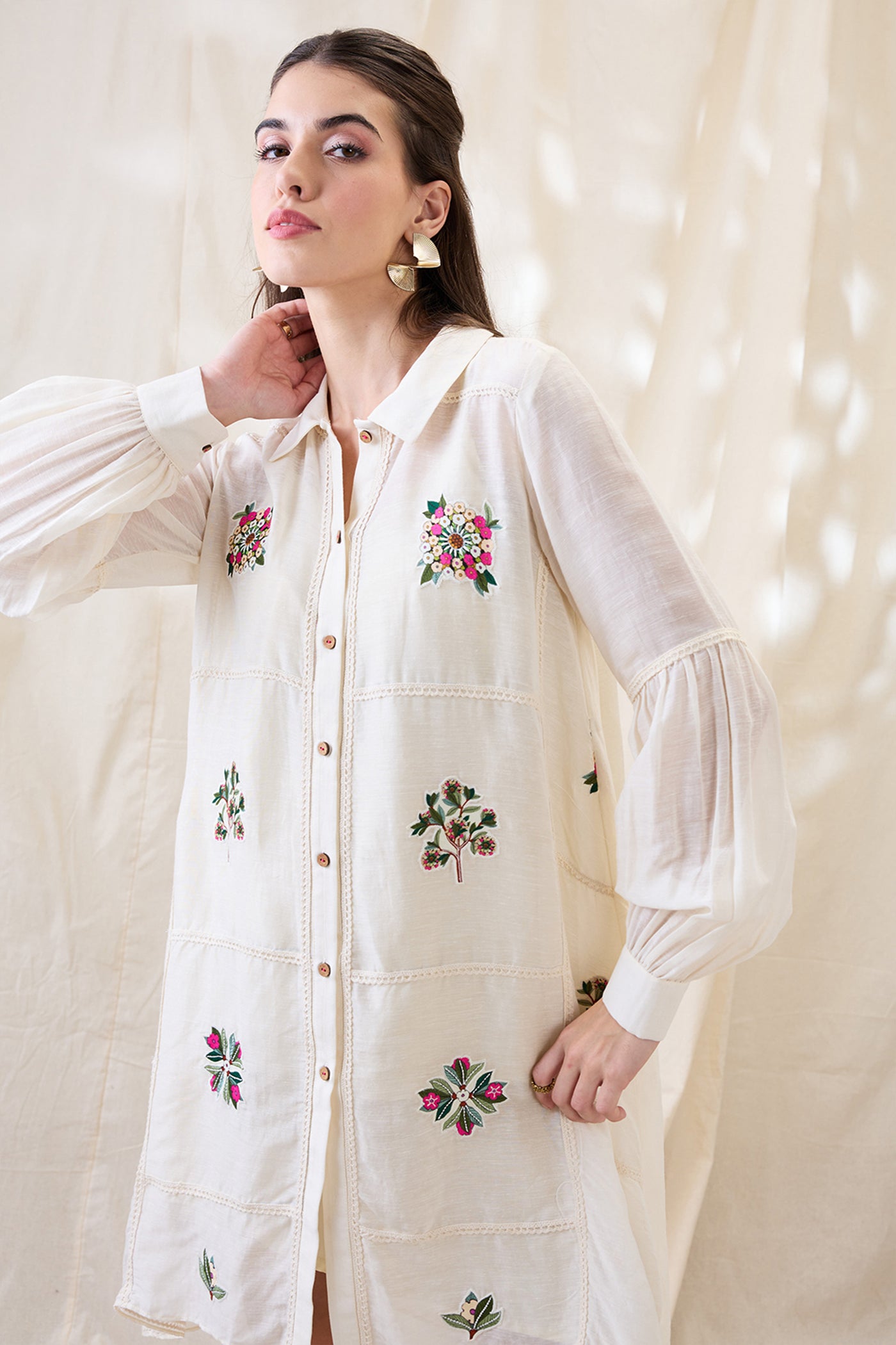 Sougat Paul Gulzaar Appliqued A-line Dress Indian designer wear online shopping melange singapore 