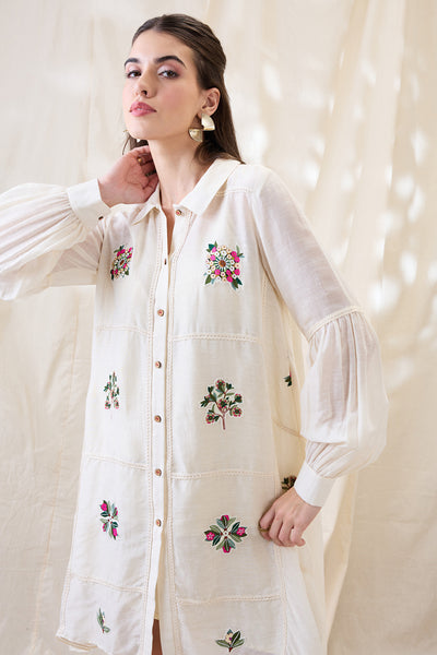 Sougat Paul Gulzaar Appliqued A-line Dress Indian designer wear online shopping melange singapore 