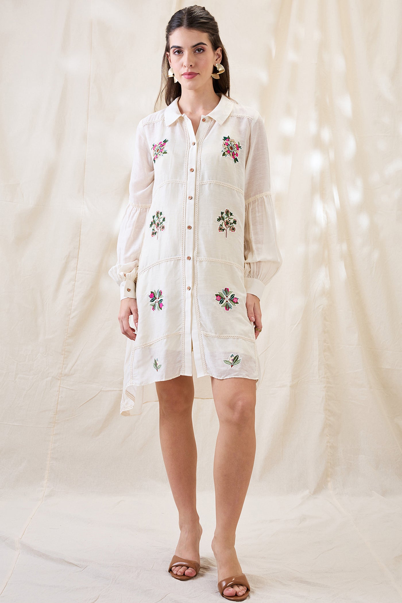 Sougat Paul Gulzaar Appliqued A-line Dress Indian designer wear online shopping melange singapore 