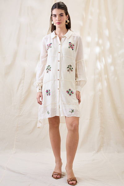 Sougat Paul Gulzaar Appliqued A-line Dress Indian designer wear online shopping melange singapore 