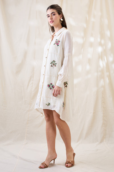 Sougat Paul Gulzaar Appliqued A-line Dress Indian designer wear online shopping melange singapore 
