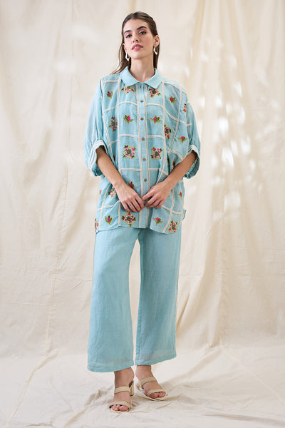 Sougat Paul Gulzaar Appliqued Co-ord Set Indian designer wear online shopping melange singapore