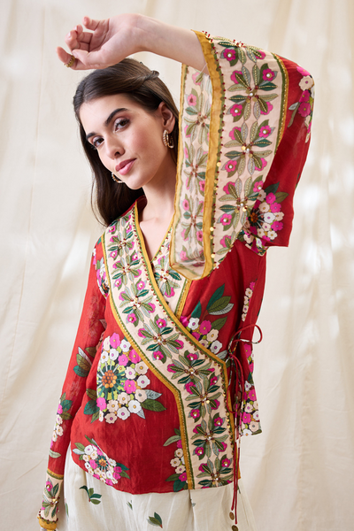 Sougat Paul Gulzaar Embellished Angarkha Set Indian designer wear online shopping melange singapore