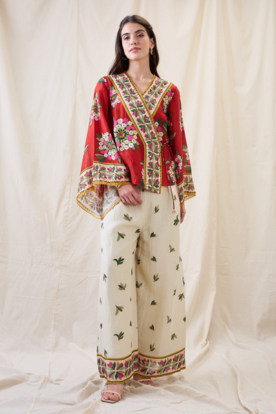Sougat Paul Gulzaar Embellished Angarkha Set Indian designer wear online shopping melange singapore
