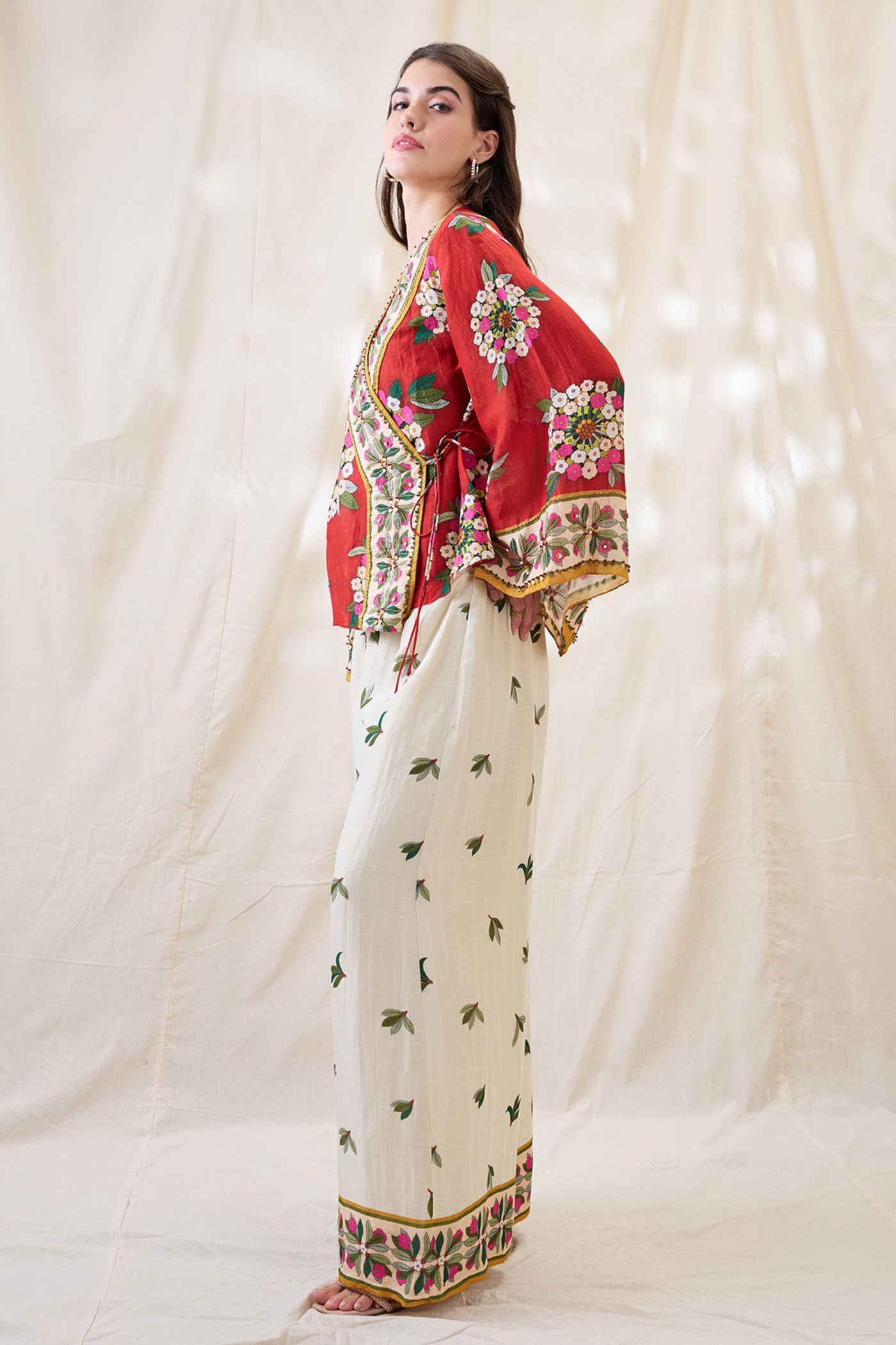 Sougat Paul Gulzaar Embellished Angarkha Set Indian designer wear online shopping melange singapore