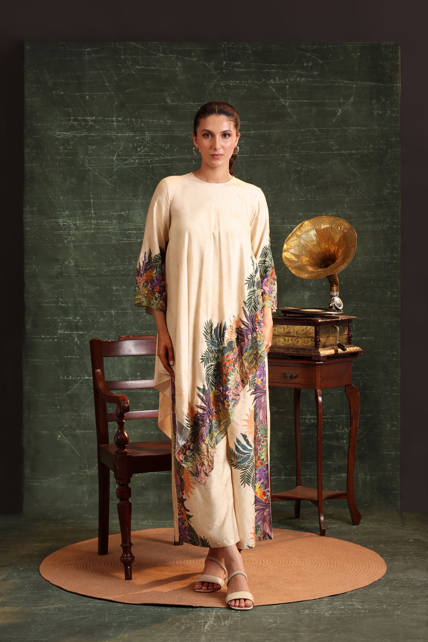 Sougat Paul Kaira Embellished Asymmetric Kurta Set indian designer wear online shopping melange singapore